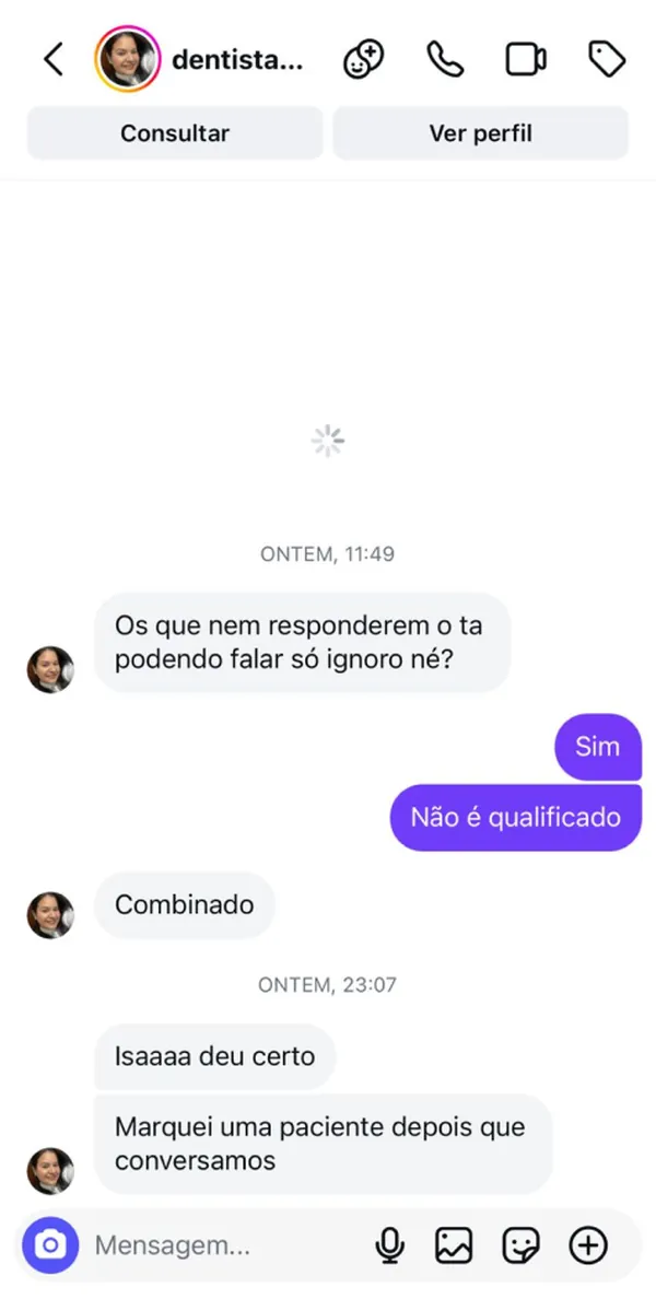 Depoimento de aluna 1